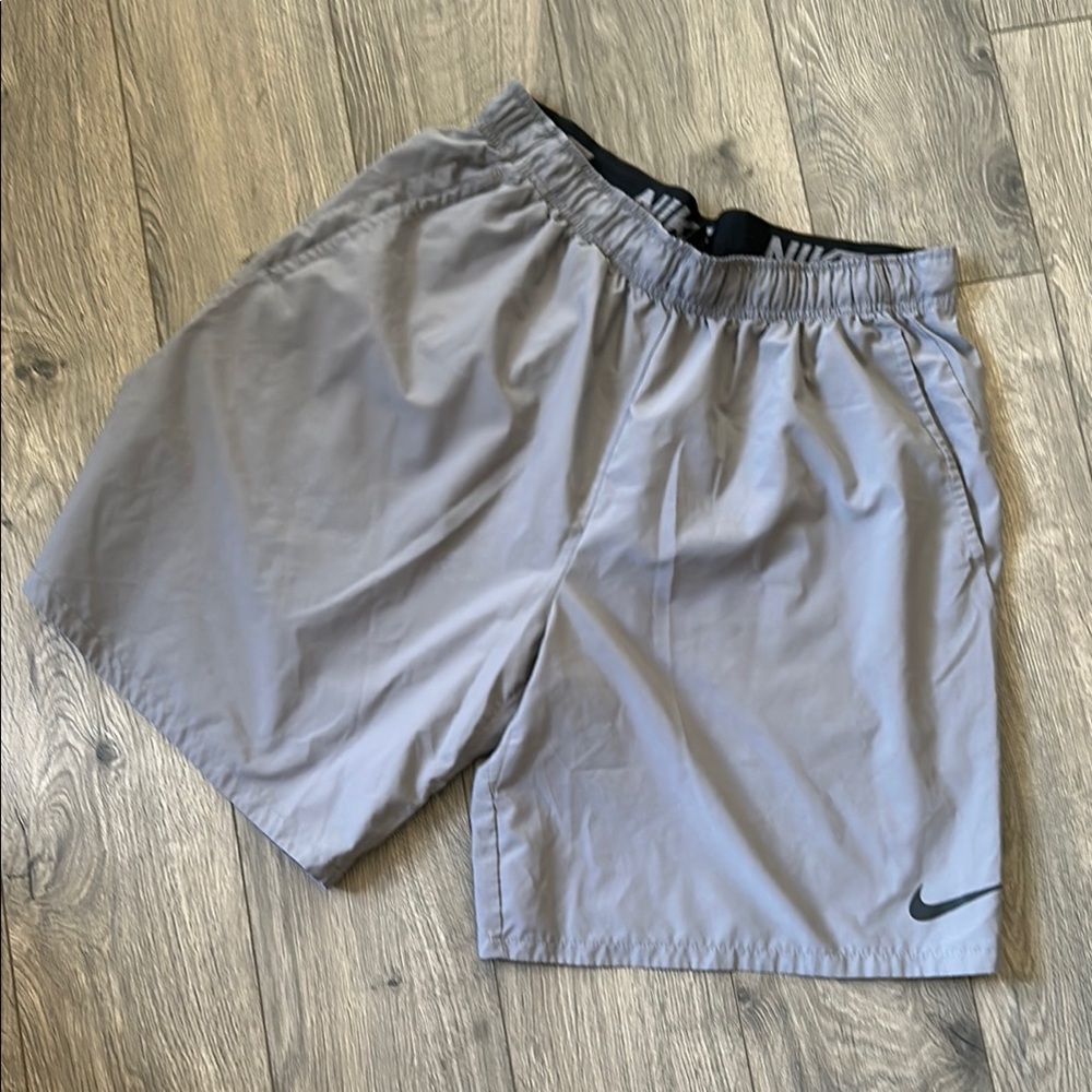 Nike Gray Athletic Shorts with Moisture-Wicking Fabric